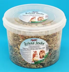 Apetit Zelená louka 1kg, vědro 3L, krmivo pro hlodavce ze sušených plodin