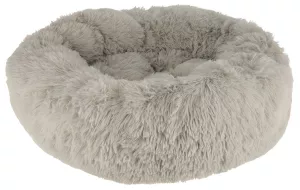 Pelíšek chlupatý Fluffy světlešedý, průměr 60cm