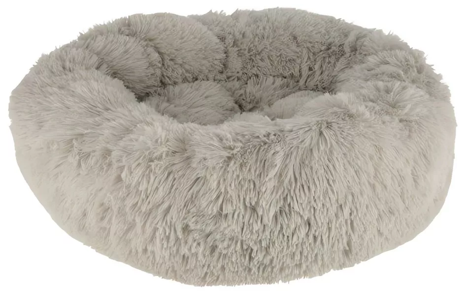 Pelíšek chlupatý Fluffy světlešedý, průměr 60cm